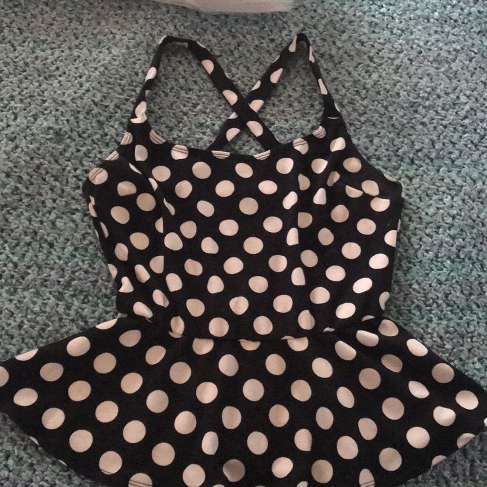 Polka dot peplum top